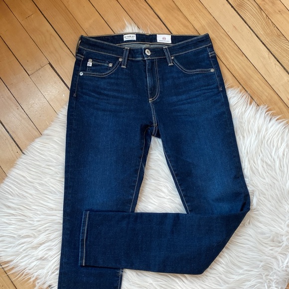 AG B-Type 01 Legging Ankle: Blue Mid Rise Skinny Stretch Jeans, Size 26×28 - Picture 5 of 14